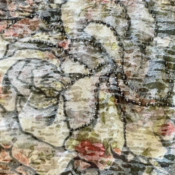 Large Floral Daytrip Short Sleeve Burnout Tee with Metallic Studs - Picture 6 of 9